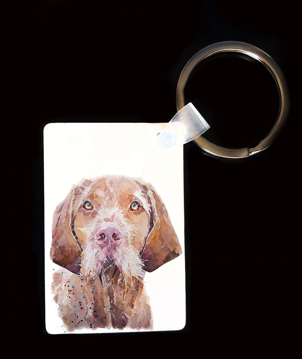 Wirehaired Vizsla Keyring | Dog Gift | Multiple Designs | EdsWatercolours