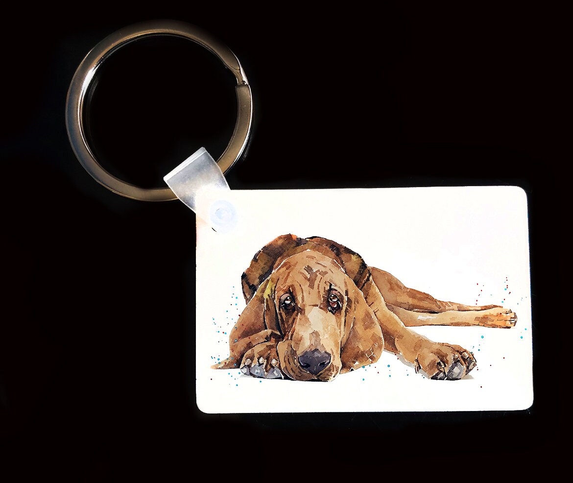 Bloodhound Keyring | Dog Gift | Multiple Designs | EdsWatercolours