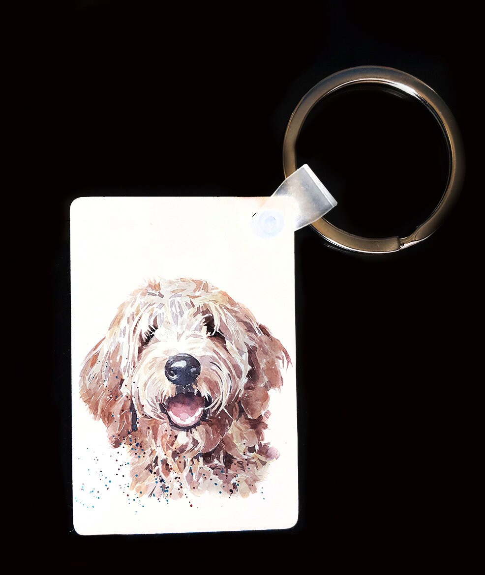 Goldendoodle Keyring | Dog Gift | Multiple Designs | EdsWatercolours