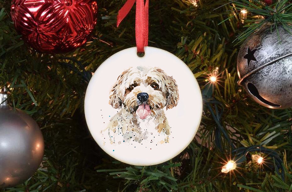 Cavapoo/Cavoodle III Christmas Ornament | Dog Lover Gift | Edswatercolours