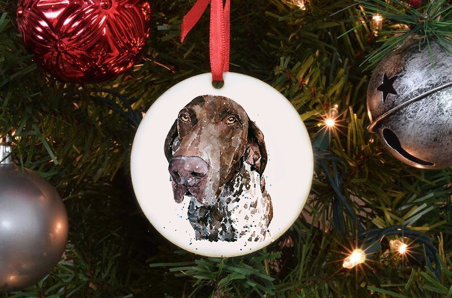 German Shorthaired Pointer III Christmas Ornament | Dog Lover Gift | Edswatercolours
