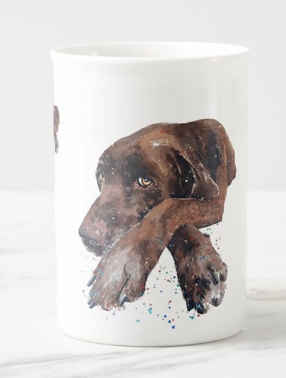 Brown Labrador Mug (Assorted) | Fine Bone China 10oz & Ceramic 15oz | Dog Lover Gift | Edswatercolours