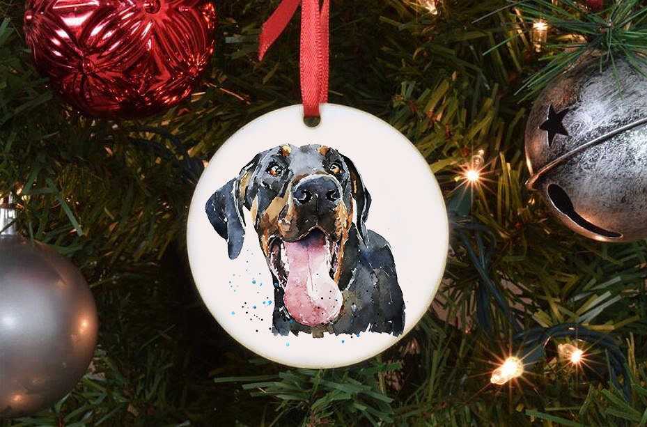 Doberman I Christmas Ornament | Dog Lover Gift | Edswatercolours