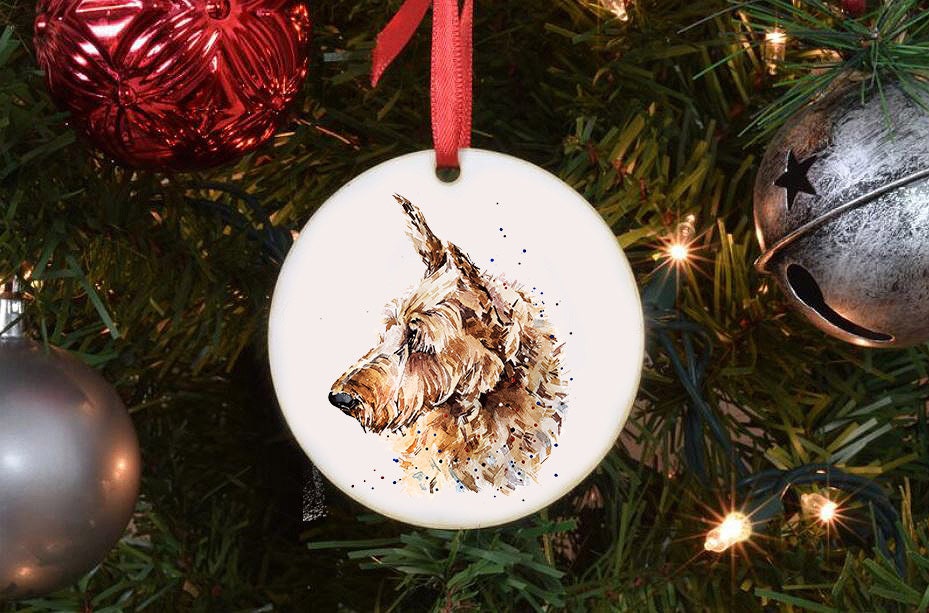 Irish Terrier Assorted Christmas Ornament | Dog Lover Gift | Edswatercolours