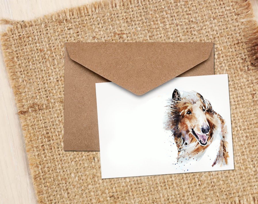 Rough Collie Greeting/Note Card-Rough Collie cards,Rough Collie cards ,Rough Collie greetings cards