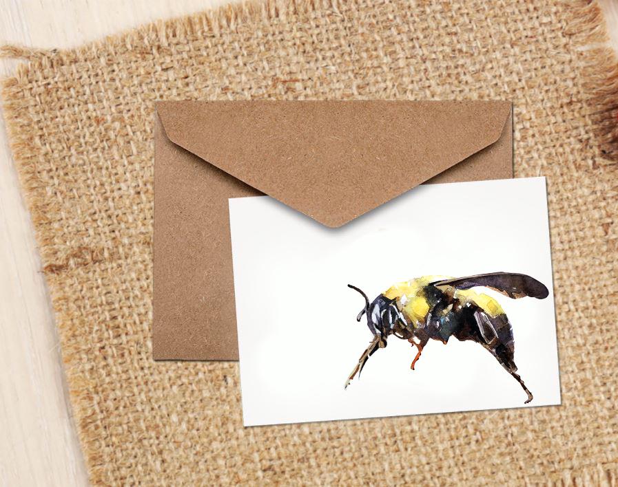 Bumblebee Greeting Card III | Wildlife Gift | Edswatercolours