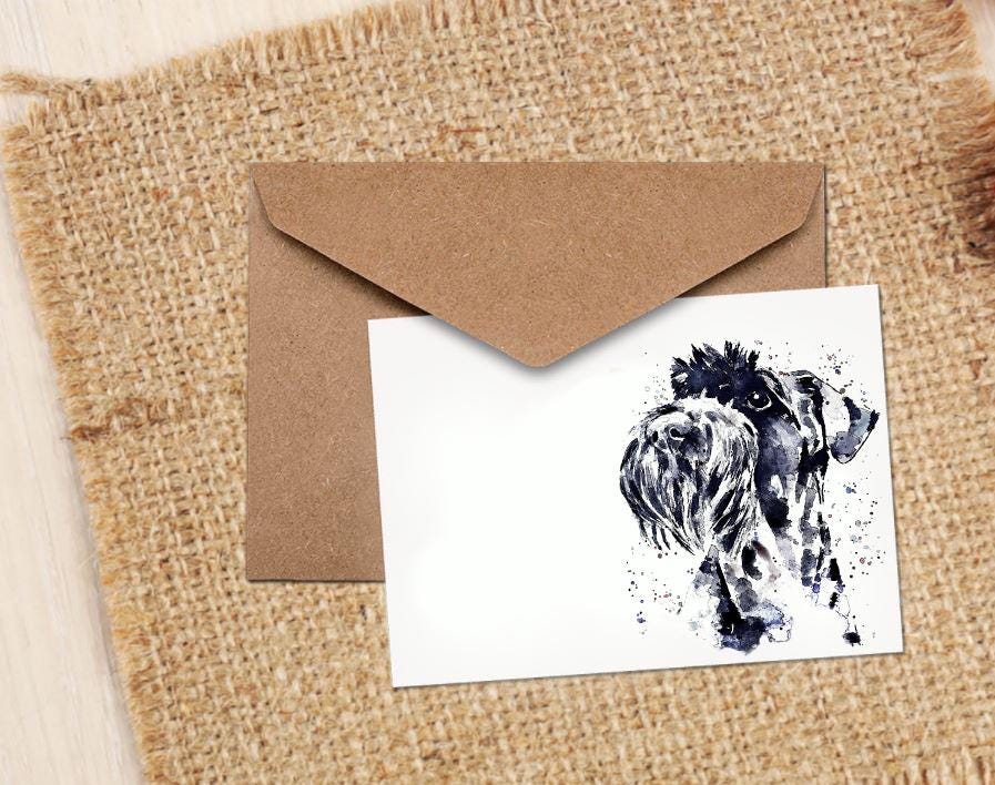 Schnauzer Greeting Card | Dog Lover Gift | Edswatercolours