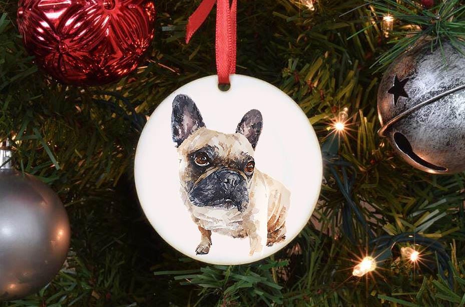 French Bulldog Christmas Ornament | Dog Lover Gift | Edswatercolours