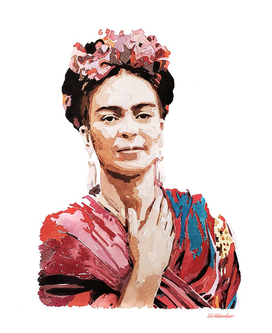 Frida Kahlo Portrait Greeting Card – Art Lover Gift (4x6 Blank Card)