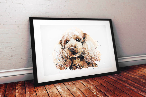 Poodle Apricot " - Watercolour Original 24*16 Inches