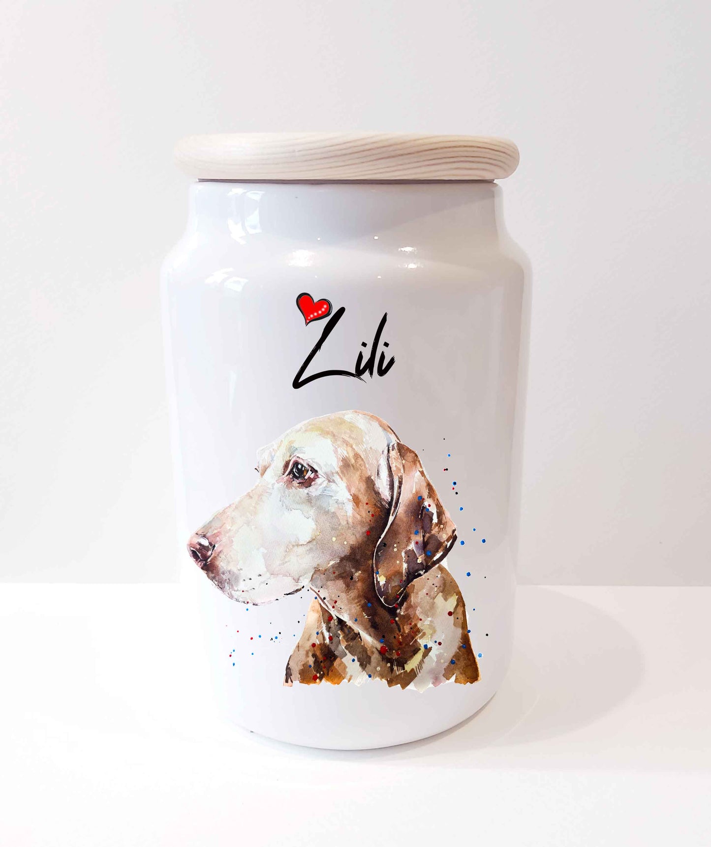 Lili Vizsla Ceramic Treats Jar | Dog Treat Canister | Edswatercolours