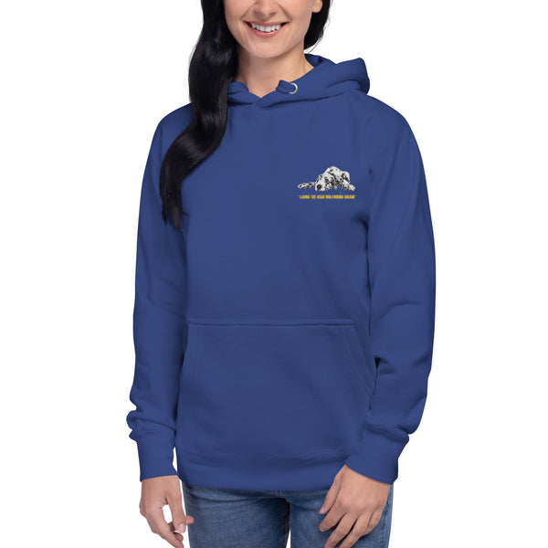 Living the Irish Wolfhound Dream:Embroidered Unisex Premium Hoodie | Cotton Heritage M2580.
