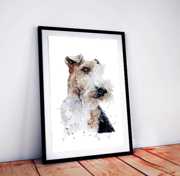 Wire Fox Terrier" -  Original Watercolour (A2/20*16 Inches). Fox Terrier Watercolor,Fox Terrier Watercolour,Wire haired Fox Terrier art