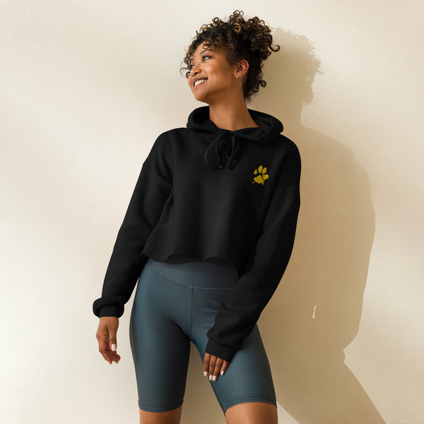 Dog Paw embroidered Women's Cropped Hoodie.