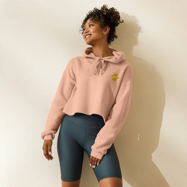 Dog Paw embroidered Women's Cropped Hoodie.