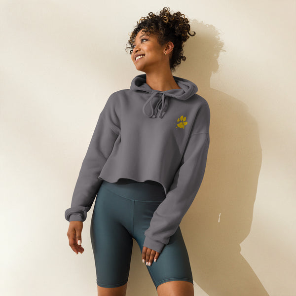 Dog Paw embroidered Women's Cropped Hoodie.