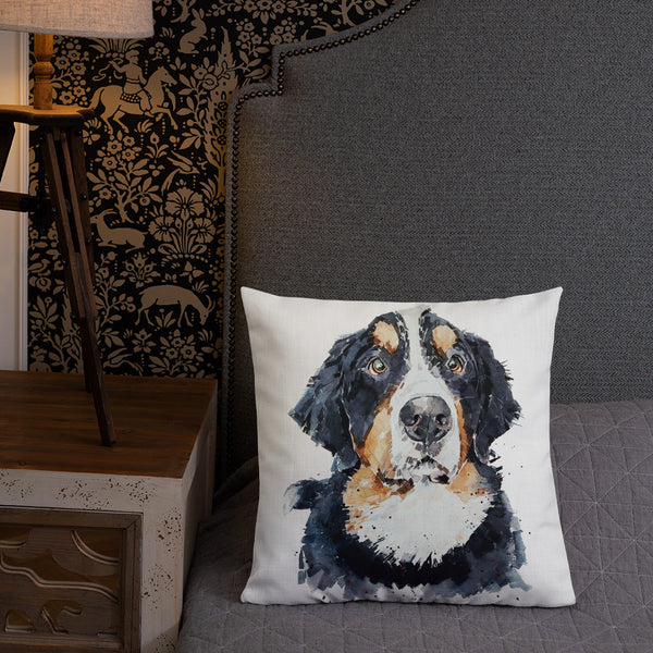 Bernese Mountain Dog Premium Pillow/Bernese Mountain Dog Cushion