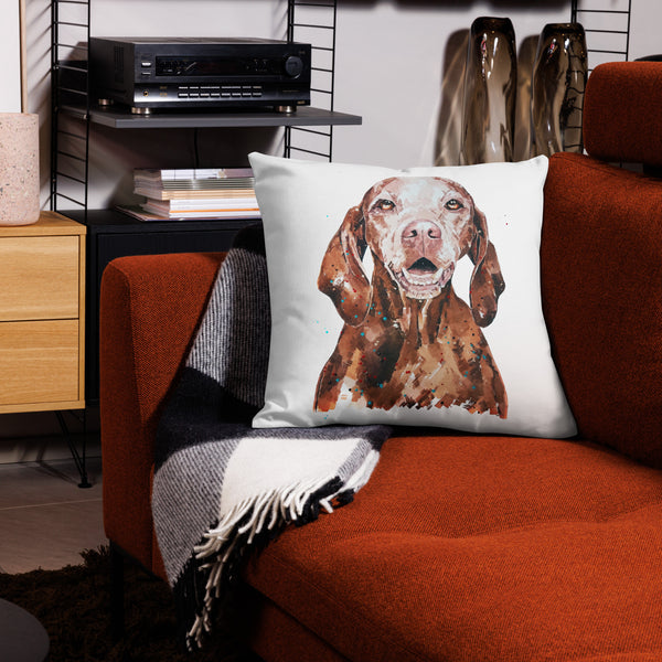 Vizsla Sugar Face Premium Pillow