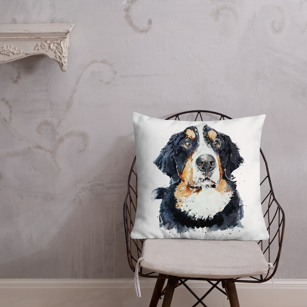 Bernese Mountain Dog Premium Pillow/Bernese Mountain Dog Cushion