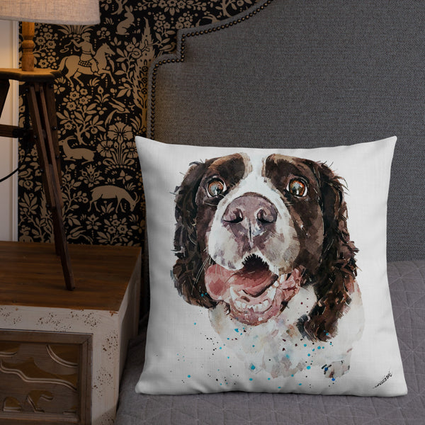 Springer Spaniel Art Premium Pillow - Springer Spaniel Cushion