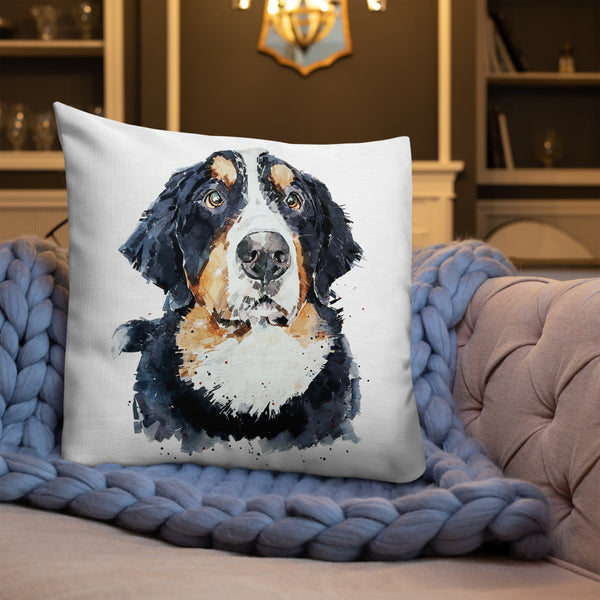 Bernese Mountain Dog Premium Pillow/Bernese Mountain Dog Cushion