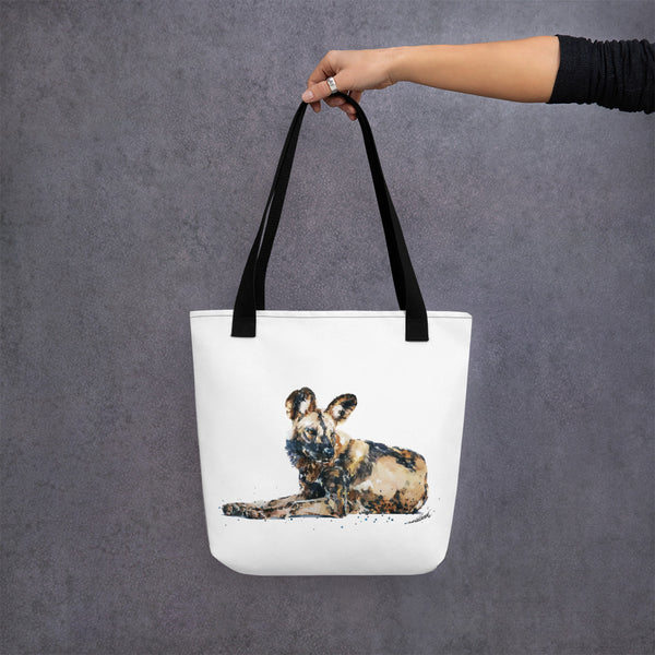 African Wild Dog Tote bag - Painted Wolf Tote Bag
