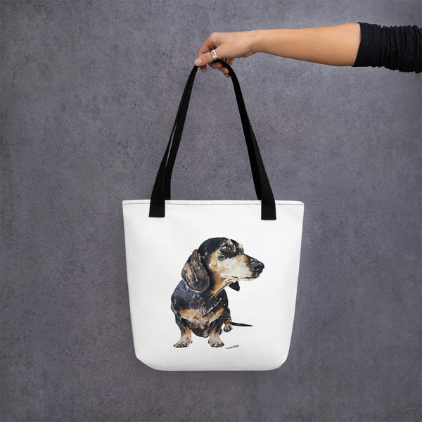 Black and Tan Dachshund Art Tote bag
