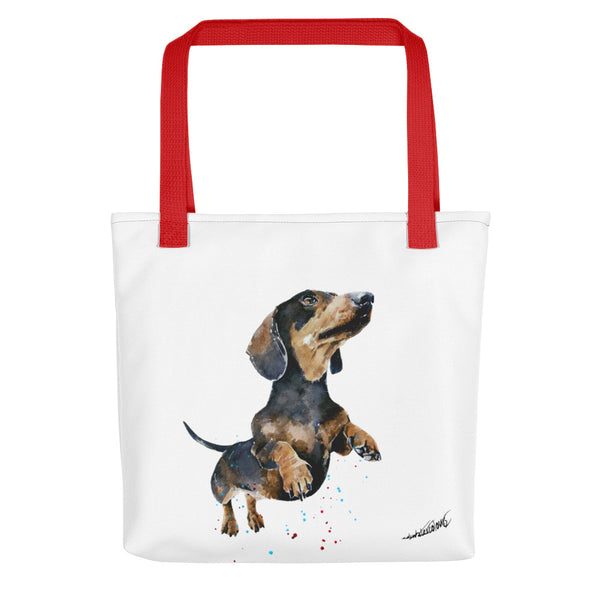 Black and Tan Dachshund Tote bag- Dachshund art Tote bag