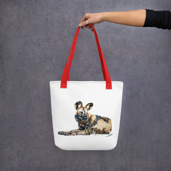 African Wild Dog Tote bag - Painted Wolf Tote Bag