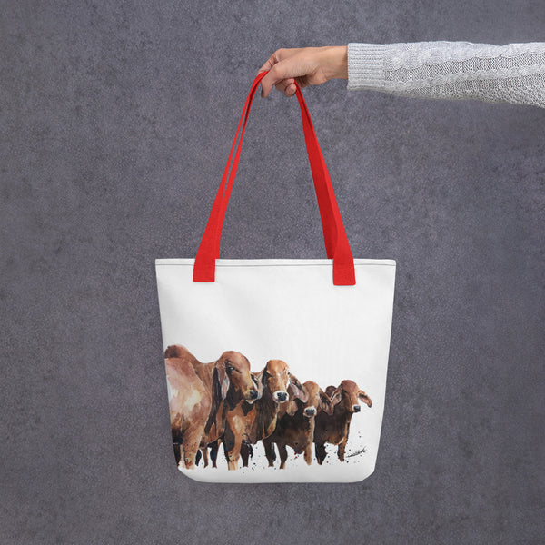 Red Brahman Cattle Art Tote bag