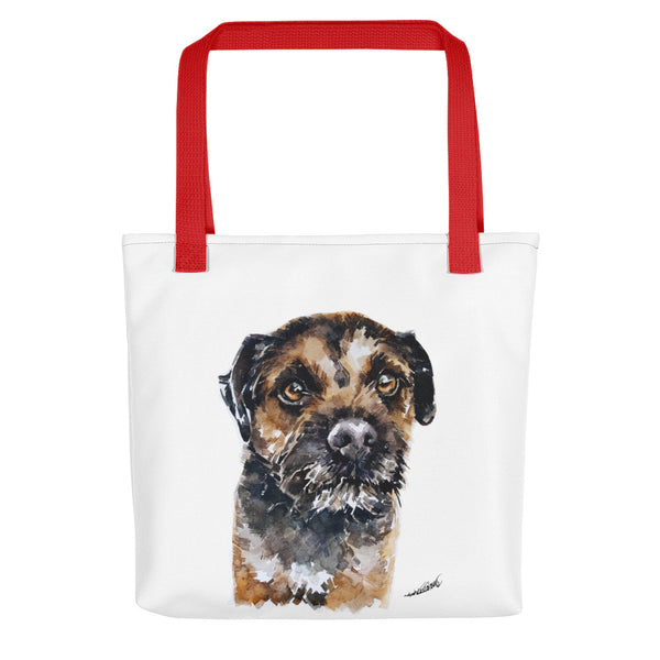 Border Terrier Art Tote bag - Border Terrier Shopping Bag, Border Terrier Bag