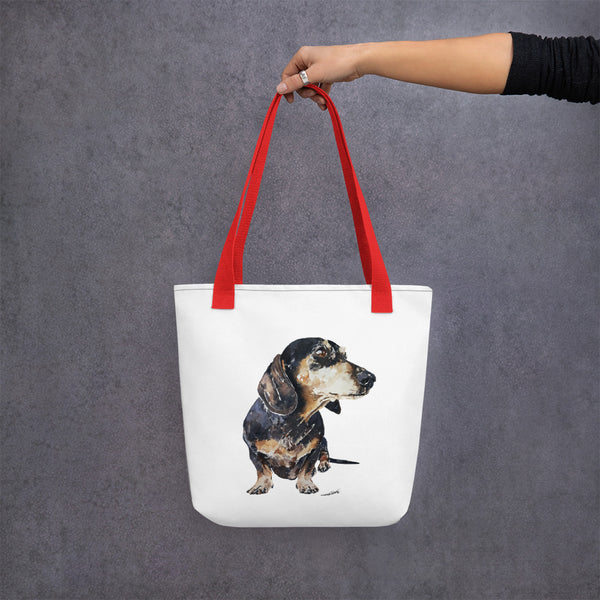 Black and Tan Dachshund Art Tote bag