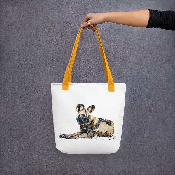 African Wild Dog Tote bag - Painted Wolf Tote Bag
