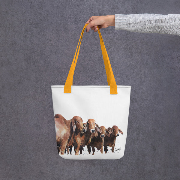 Red Brahman Cattle Art Tote bag