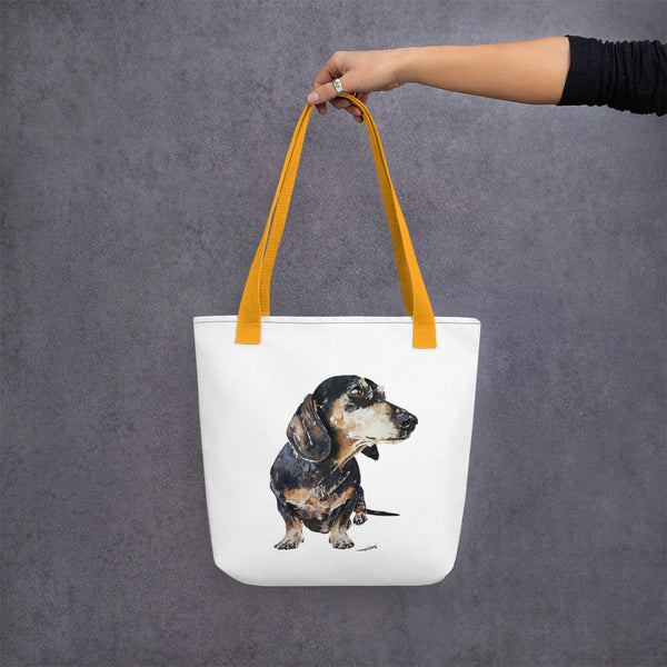 Black and Tan Dachshund Art Tote bag