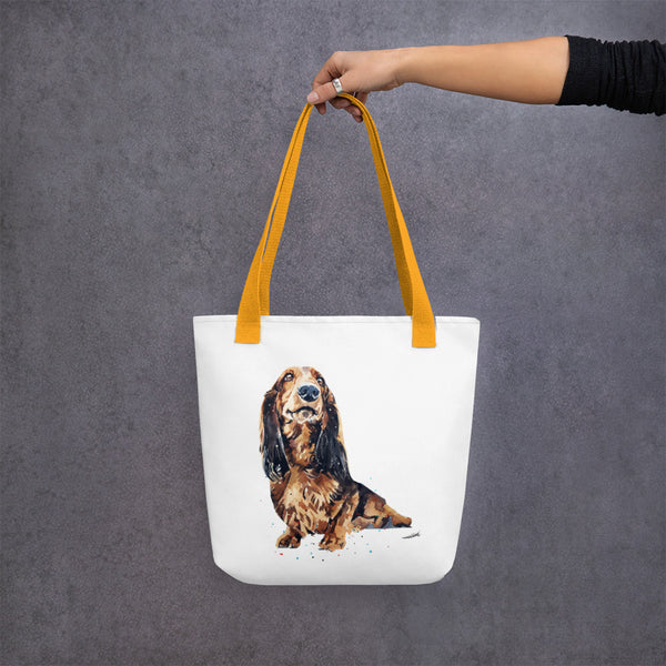 Long haired Dachshund Tote bag