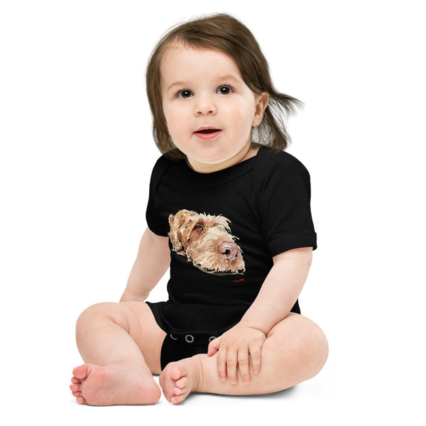 Wirehaired Vizsla II Baby short sleeve one piece - Wirehaired Vizsla baby grow