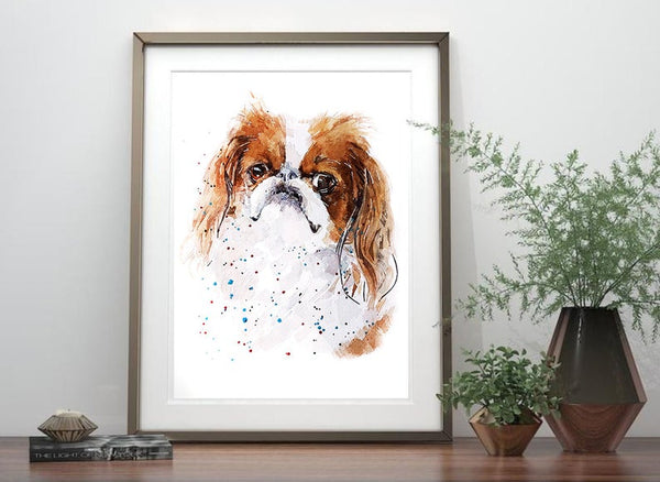 Japanese Chin watercolor " Print Watercolour, Japanese Chin watercolor, Japanese Chin watercolour Art Print, Japanese Chin wall art