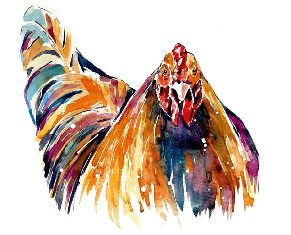 Boss Lady (Hen)- watercolour Print.Chicken art, Chicken print, Chicken Wall décor, Chicken Watercolour Print