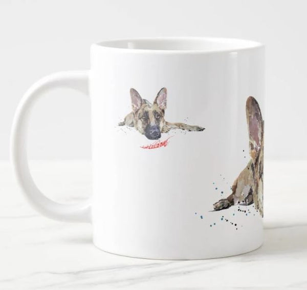 German Shepherd Reclined Ceramic Mug 15 oz