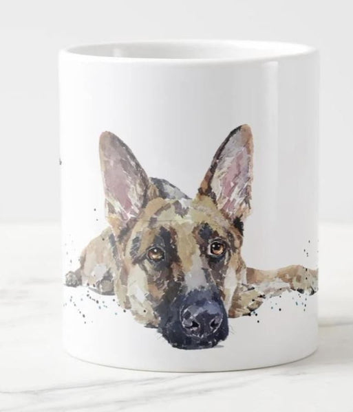 German Shepherd Reclined Ceramic Mug 15 oz