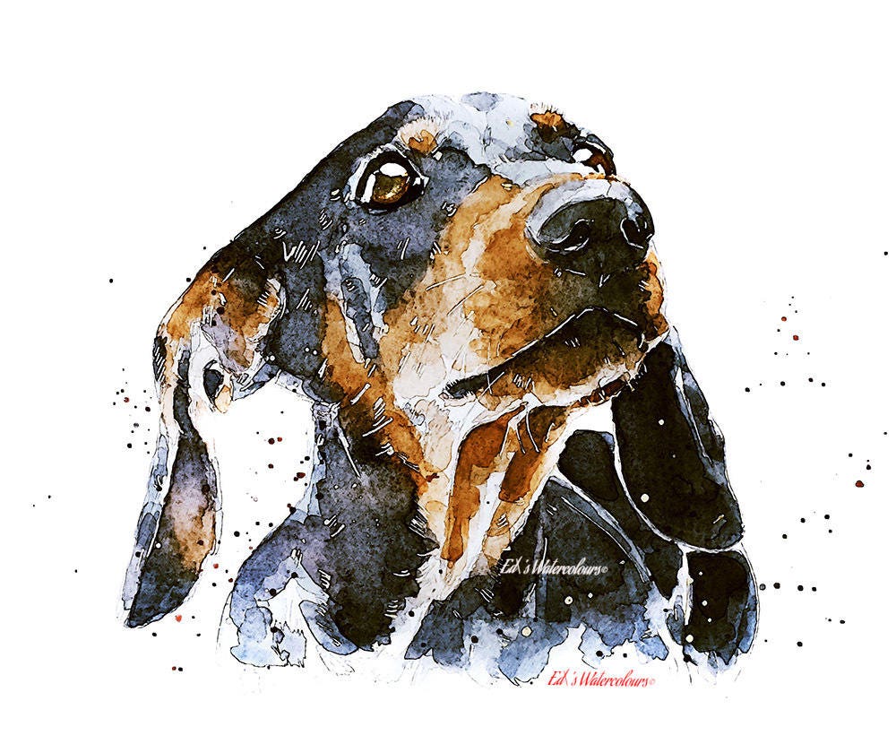 Watercolor dog hot sale art