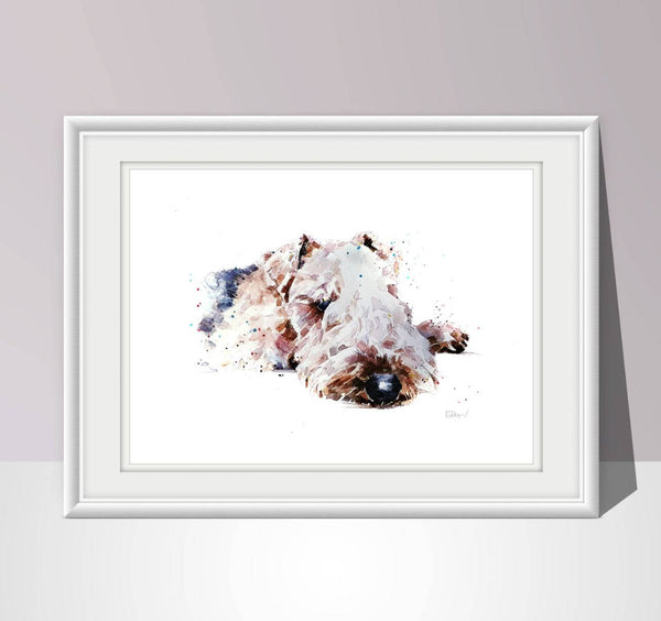 Lakeland Terrier Keep Calm and relax " Print Watercolour