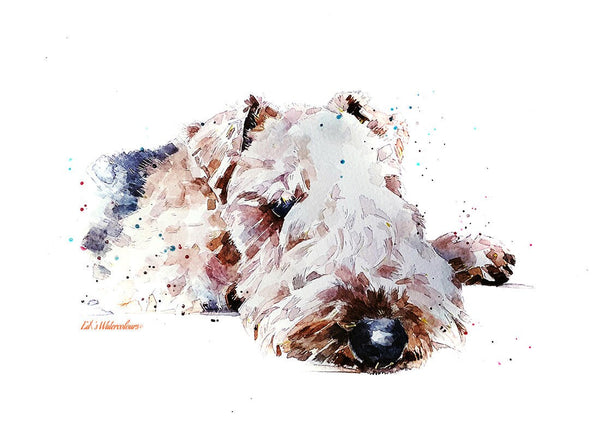 Lakeland Terrier Keep Calm and relax " Print Watercolour
