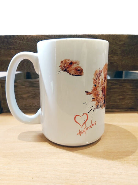Large Wirehaired Vizsla Ceramic Mug 15 oz-Wirehaired Vizsla Coffee Mug, Wirehaired Vizsla gift ,Wirehaired Vizsla Mug,Wire haired Vizsla Mug