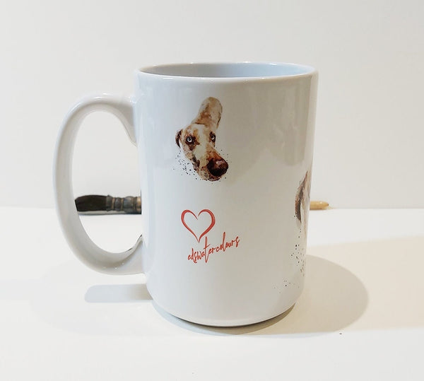 Large Weimaraner 2 Ceramic Mug 15 oz-  Weimaraner Coffee Mug, Weimaraner mug gift ,Weimaraner Mug