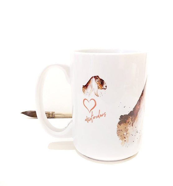 Large Nubian Goat Ceramic Mug 15 oz-  Nubian Goat Coffee Mug, Nubian Goat mug gift ,Goat Mug, Nubian Goat Mug