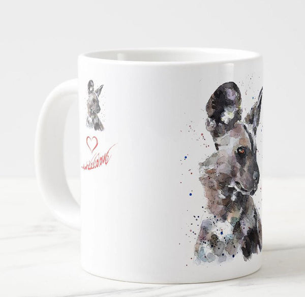 Large African Wild Dog Ceramic Mug 15 oz- African Wild Dog  Coffee Mug, African Wild Dog mug gift ,African Wild Dog  Mug,African Wild Dog