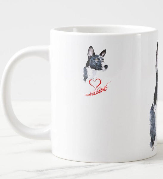 Large Basenji 2 Ceramic Mug 15 oz-  Basenji Coffee Mug, Basenji mug gift ,Basenji Mug,Basenji ceramic mug