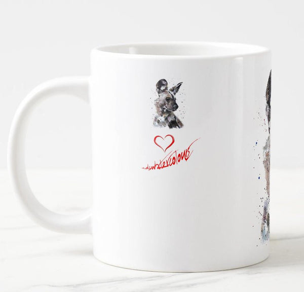 Large African Wild Dog Ceramic Mug 15 oz- African Wild Dog  Coffee Mug, African Wild Dog mug gift ,African Wild Dog  Mug,African Wild Dog